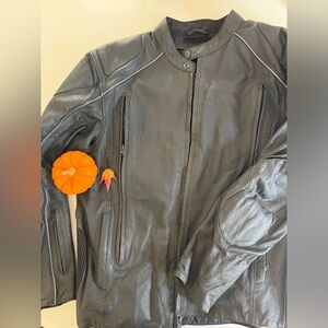 Triumph Black Leather Motorcycle Jacket